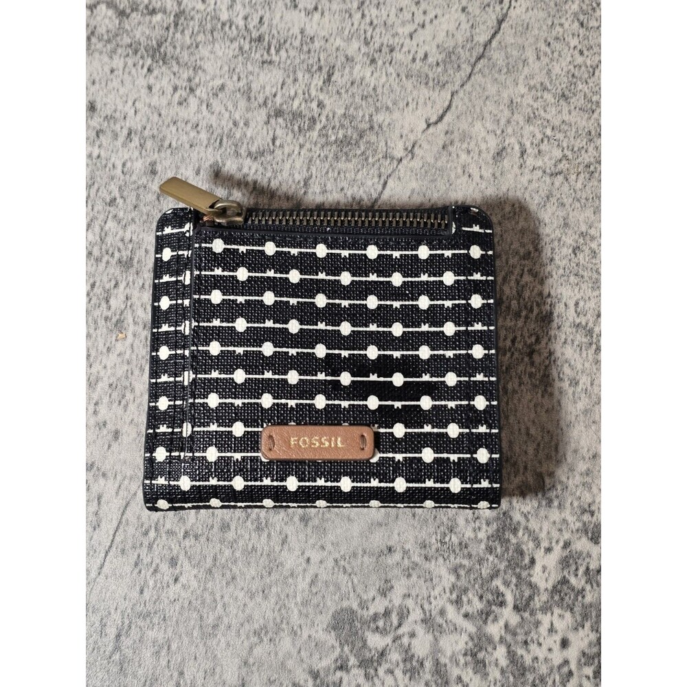 Fossil Wallet Women’s Black Bifold Logan RFID Protection Mini Wallet Micro